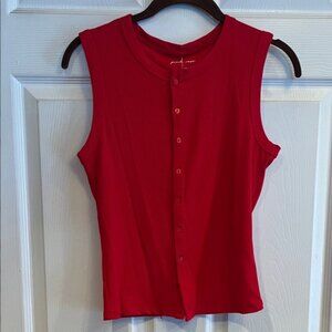 Pink Rose Sleeveless Scarlet Button-Down Top